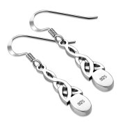 Turquoise Celtic Trinity Knot Silver Earrings - e389h